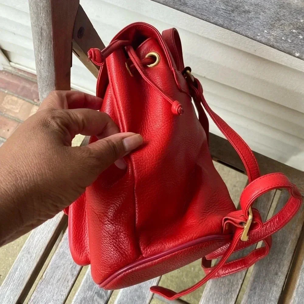 MCM Red  Small Leather  Backpack